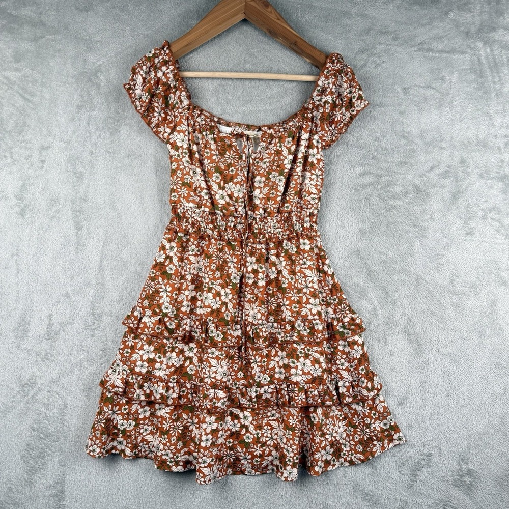 Altar'd State Dress Womens XS Floral Tiered Ruffles Boho Peasant Prairie Cottage